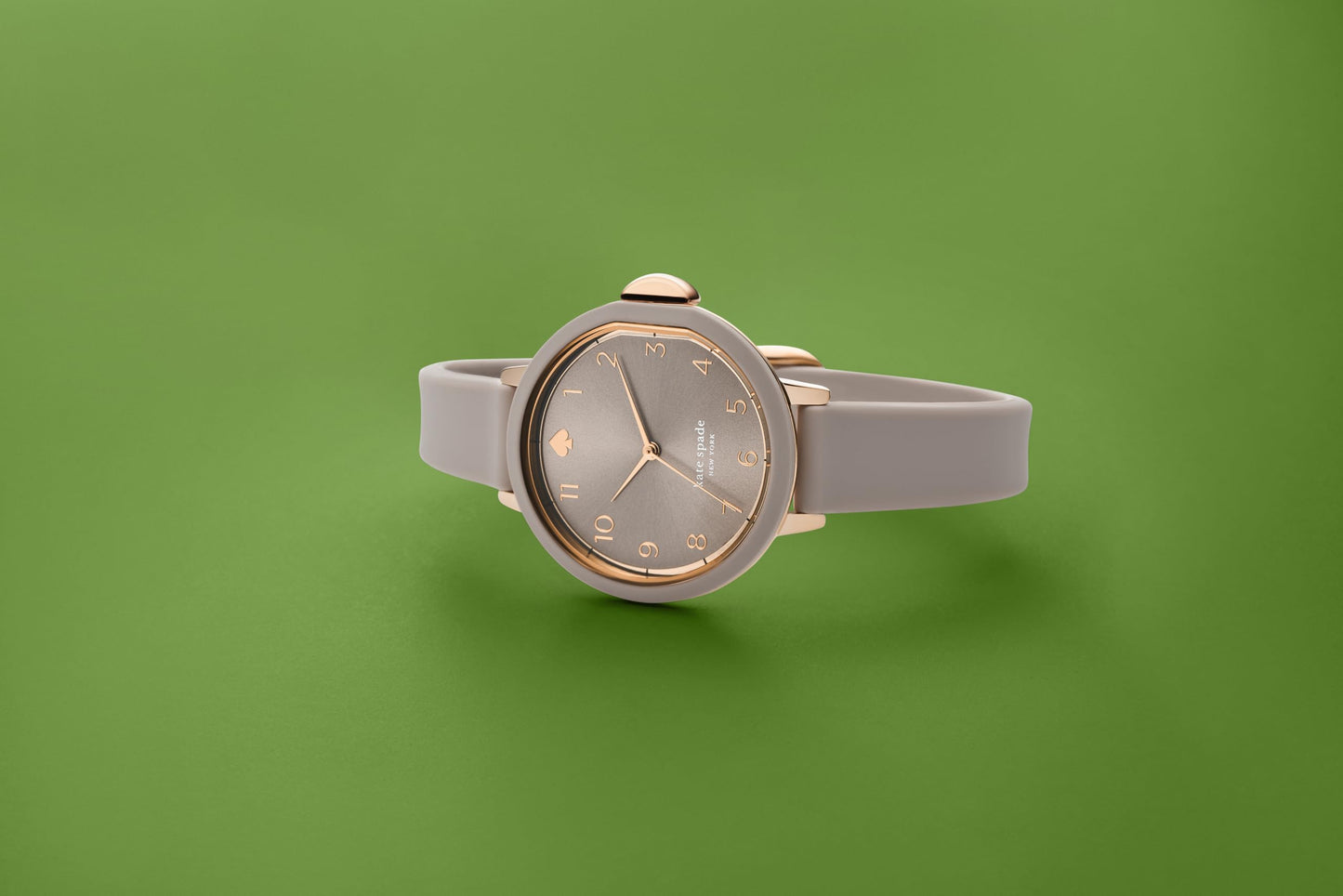 Kate Spade New York Women's Park Row Quartz Metal and Silicone Three-Hand Watch, Color: Taupe/Rose Gold (Model: KSW1519)