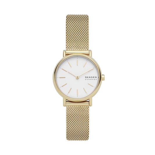 Skagen Women's Signatur Lille Two-Hand Gold Stainless Steel Mesh Band Watch (Model: SKW2693)