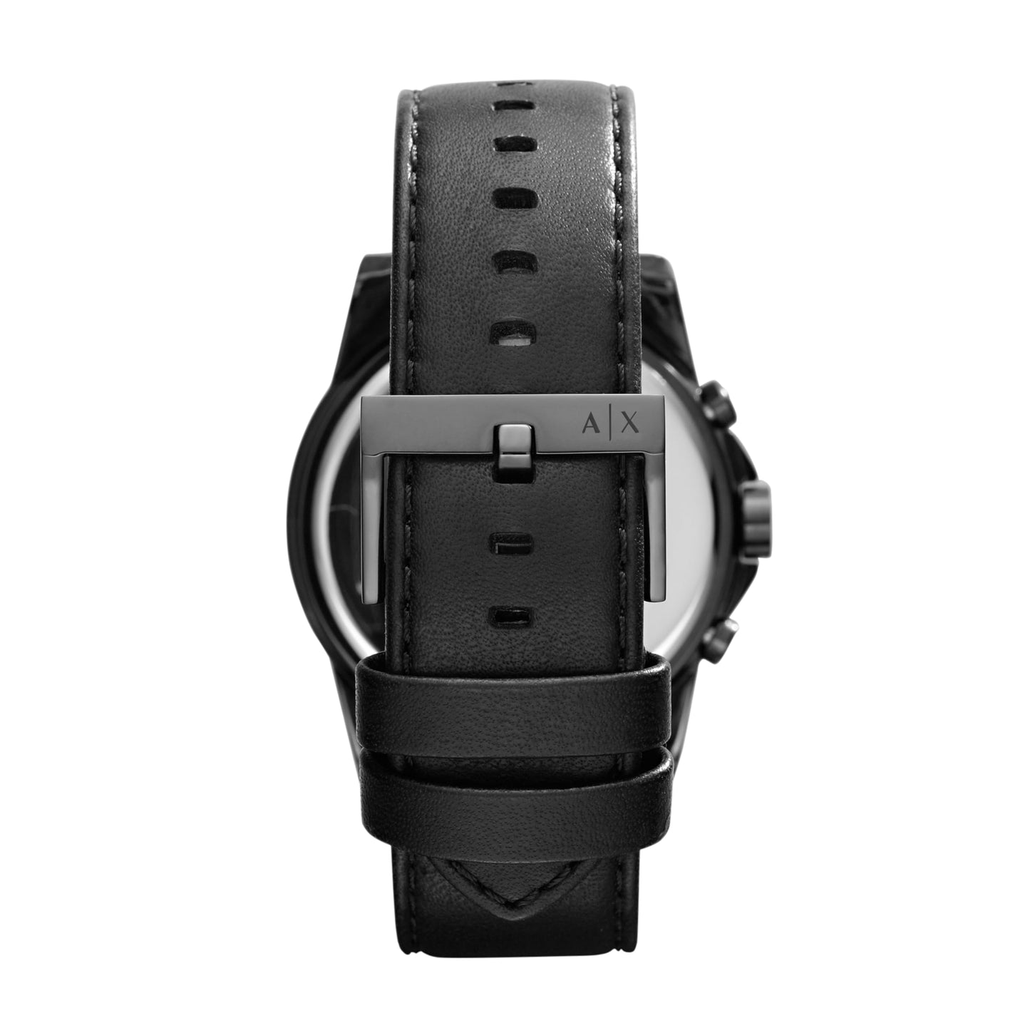 Armani Exchange A｜X Men's Chronograph Black Stainless Steel & Black Leather Band Watch (Model: A|X2098)