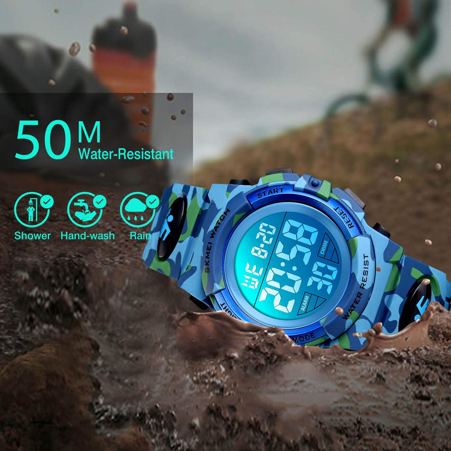 cofuo Boys Watches Ages 4-15, Kids Camouflage Digital Sports Waterproof Outdoor Analog Electronic Watches with Alarm Stopwatch, Children Birthday Presents Gifts Toys for Age 4-12 Year Old Boys Girls