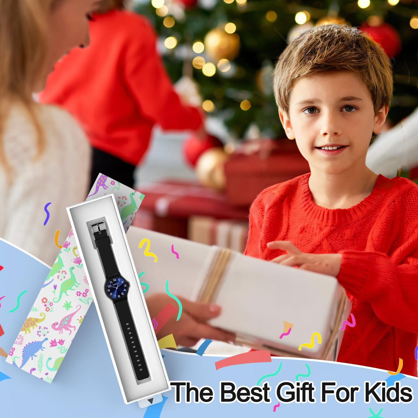 Kids Analog Watch for Boys and Girls, 30M Water Resistant (3ATM), Sports Watch with Thin Dial & Soft Band, Easy to Read for Ages 5-15 – Perfect Birthday Christmas Gift for Kids(Light-Blue)