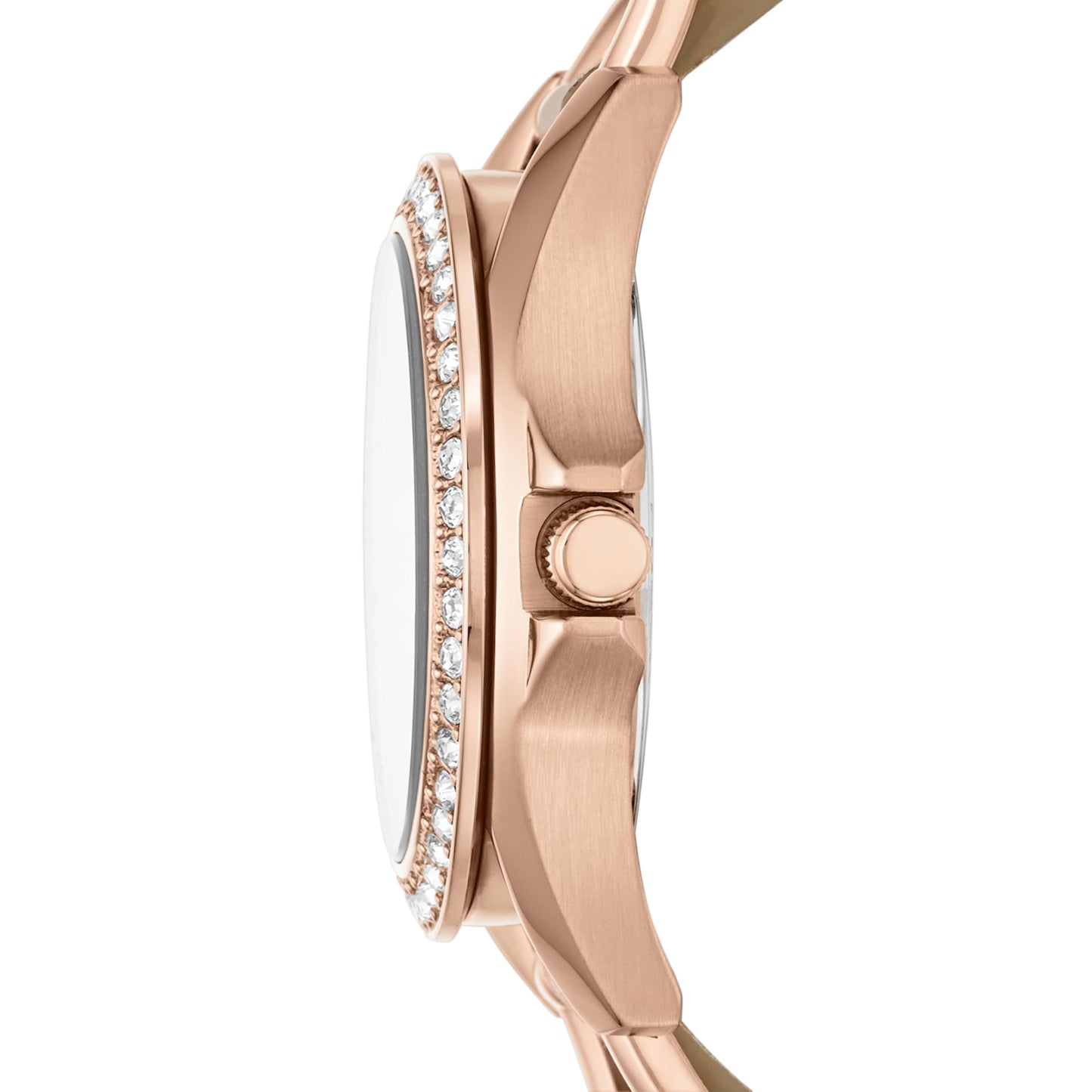 Fossil Women's Riley Quartz Stainless Steel and Leather Multifunction Watch, Color: Rose Gold, Sand (Model: ES3466)
