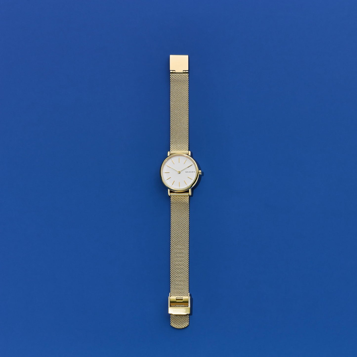 Skagen Women's Signatur Lille Two-Hand Gold Stainless Steel Mesh Band Watch (Model: SKW2693)
