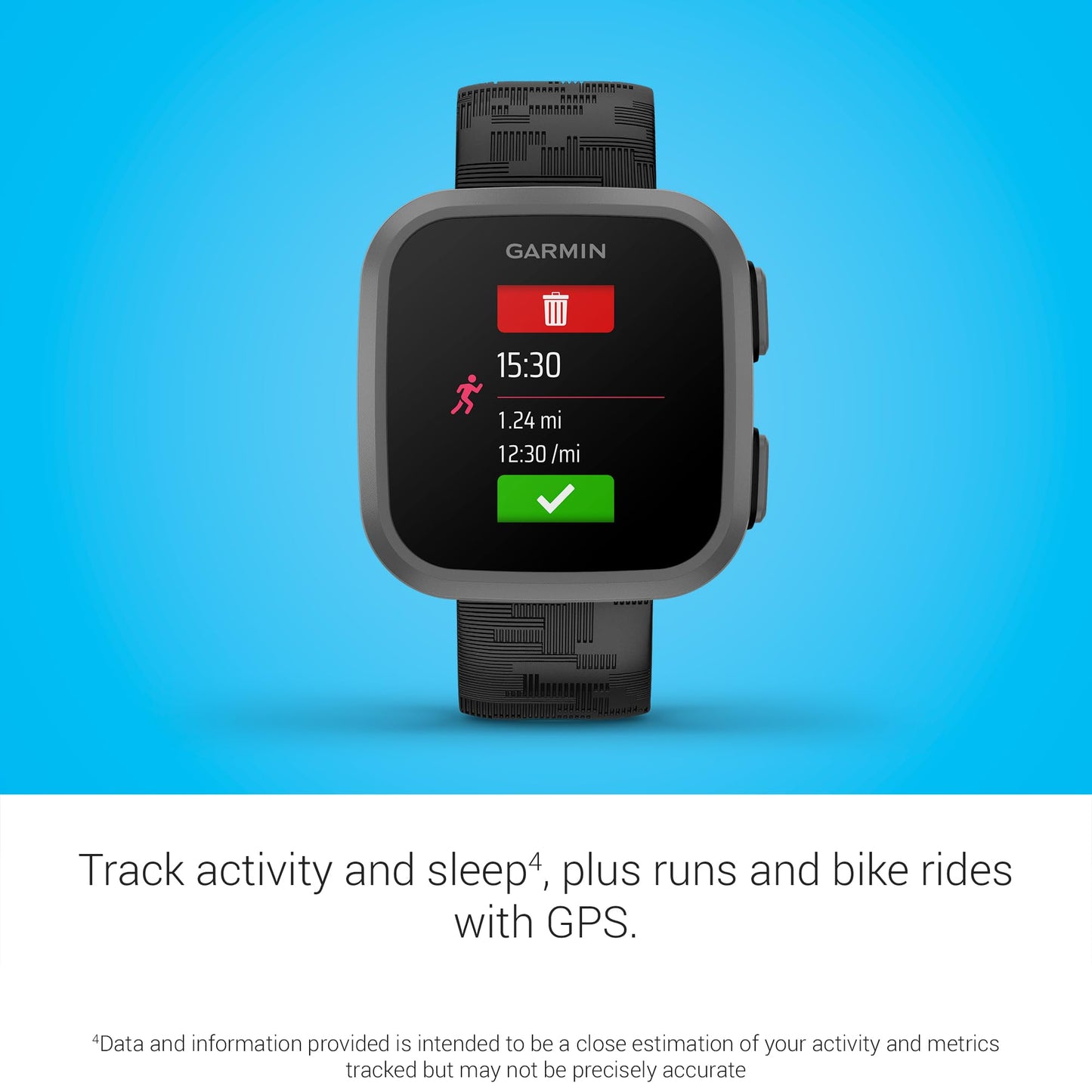 Garmin Bounce™, Kids Smartwatch, Two-Way Text and Voice Messaging, Location Tracking, Black Camo