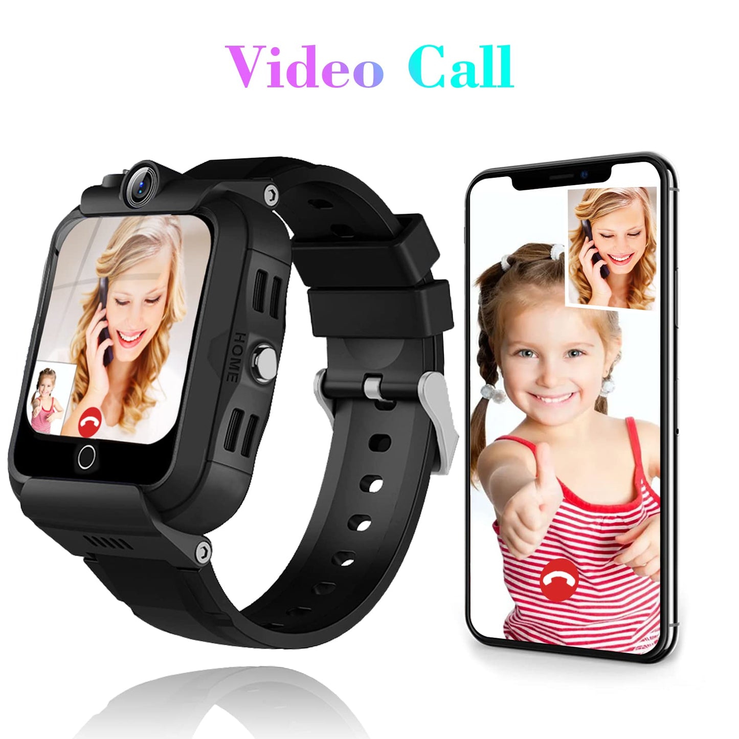 DDIOYIUR Kids Smart Watch, 4G GPS Tracker Child Phone Smartwatch with WiFi, SMS, Call, Voice Video Chat, Bluetooth, Alarm, Pedometer, Wrist Watch Suitable for 4-16 Boys Girls Birthday Gifts.
