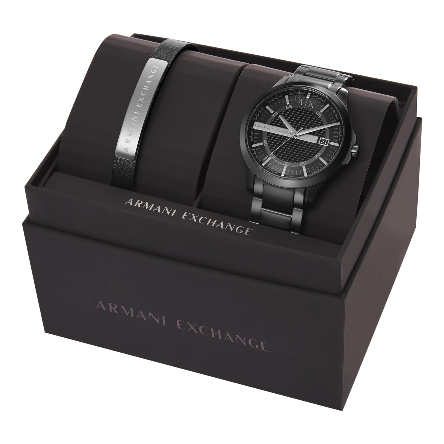 Armani Exchange A｜X Men's Stainless Steel Watch & Bracelet Gift Set (Model: AX7101)