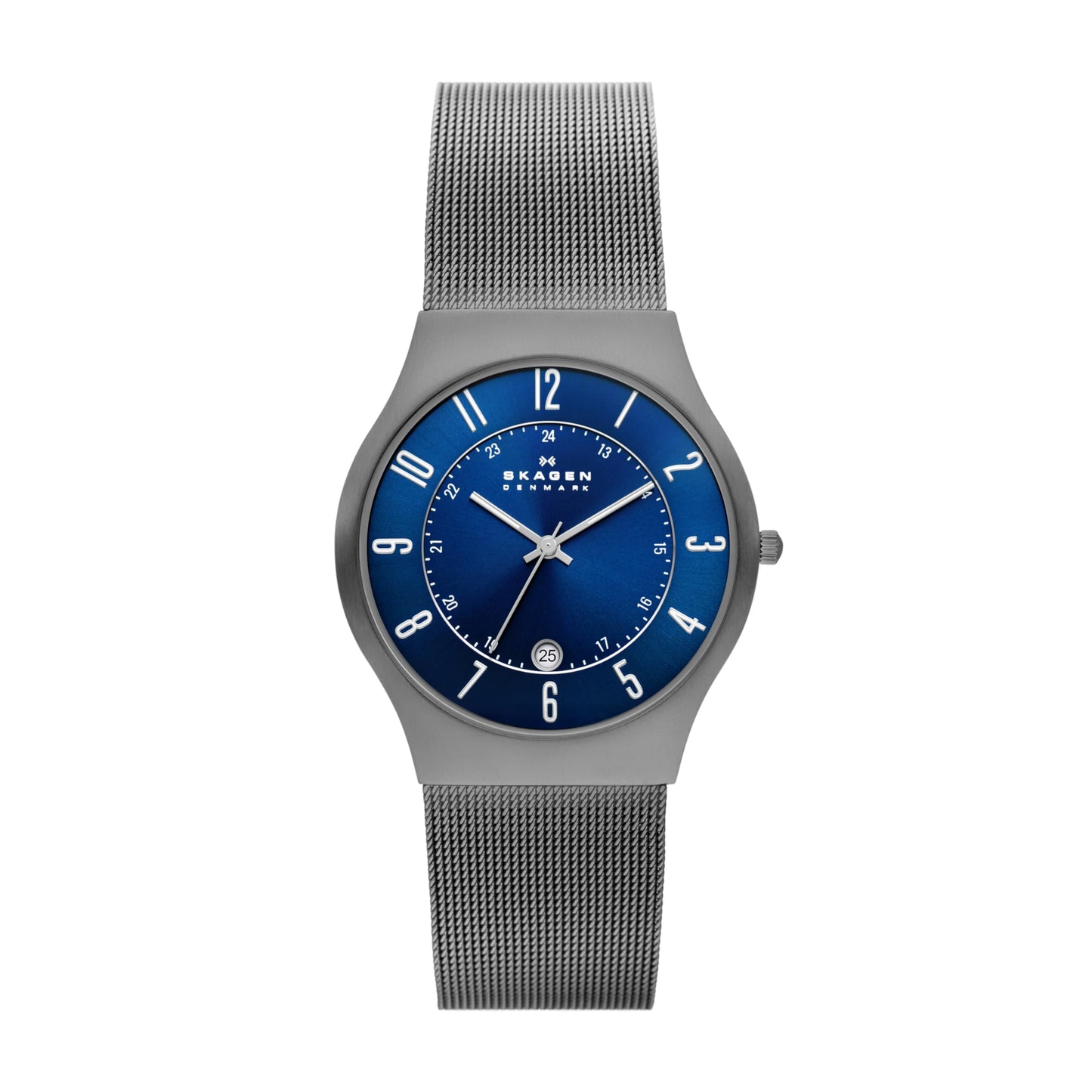 Skagen Men's Sundby Three-Hand Date Charcoal Gray Titanium Mesh Band Watch (Model: 233XLTTN)