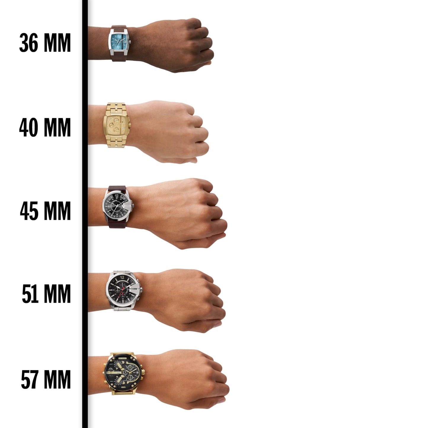 Diesel Mega Chief Stainless Steel and Nylon Chronograph Men's Watch, Color: Gunmetal, Black (Model: DZ4500)