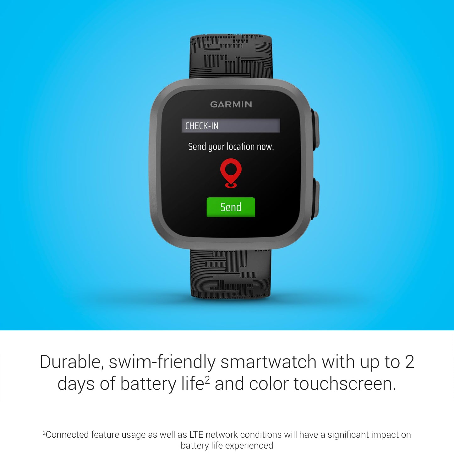 Garmin Bounce™, Kids Smartwatch, Two-Way Text and Voice Messaging, Location Tracking, Black Camo
