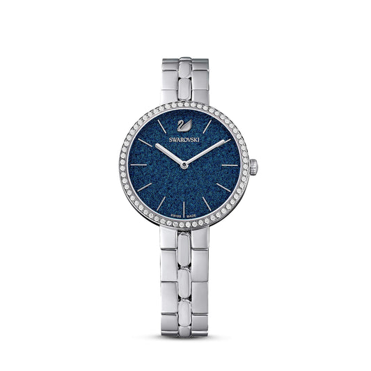 Swarovski Cosmopolitan Watch, Metal Bracelet, Sparkling Blue Face, Stainless Steel Band, Swiss Made