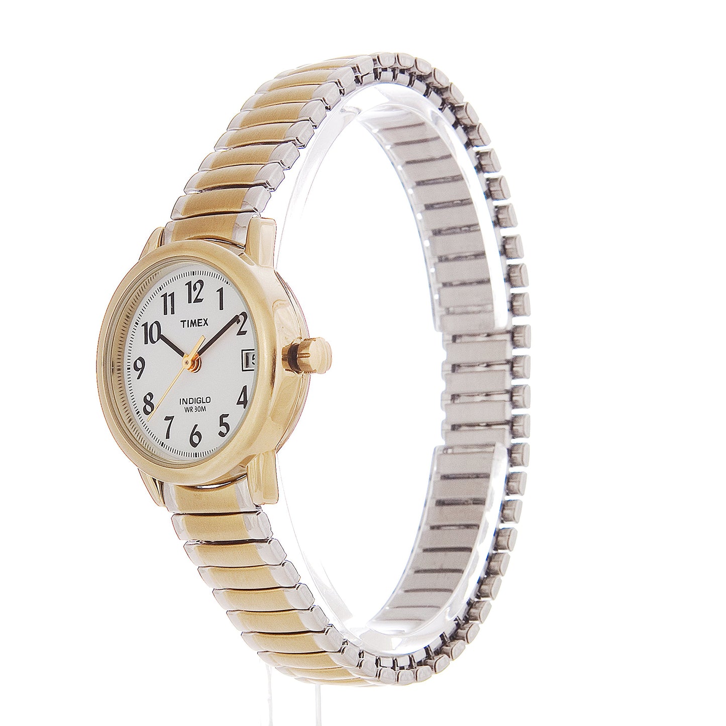 Timex Women's Easy Reader 25mm Watch – Two-Tone Case White Dial with Two-Tone Expansion Band